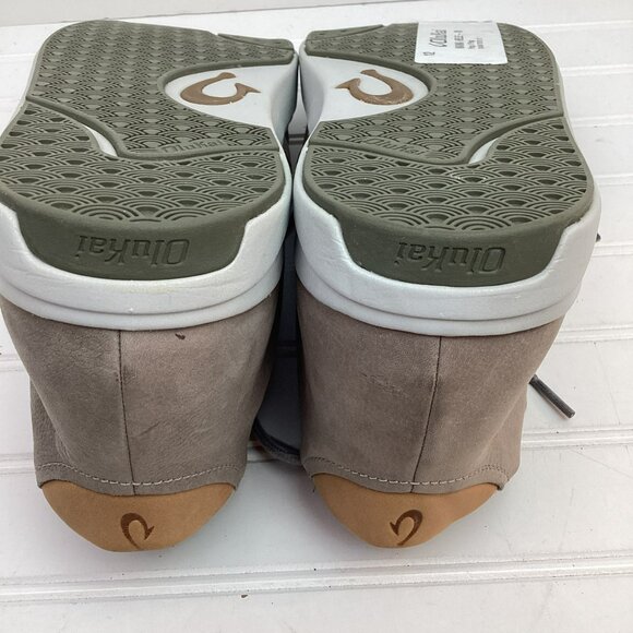 Olukai Nana Hele M Fog/Fog Leather Boots Mens 12 Water Resistant Sheepskin Lined - Picture 6 of 14